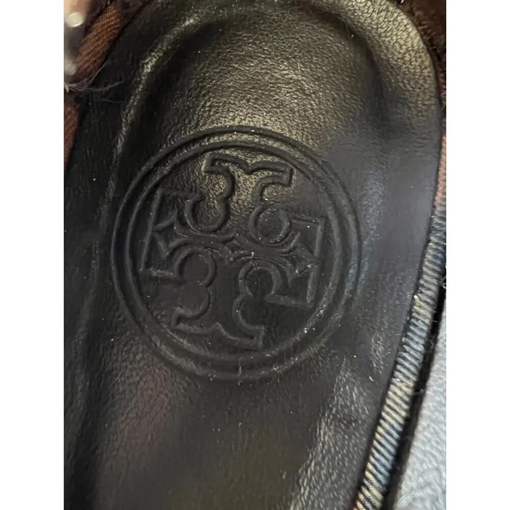 Tory Burch Flats Size 6 Womens Multicolor Gold Hardware Noel Slip On Casual